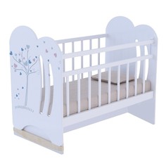 Кровать детская WIND TREE колесо-качалка с маятником (белый) (1200х600) ВДК