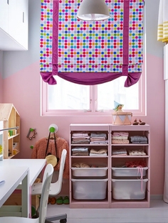 Римская штора "Горошек" для детской комнаты