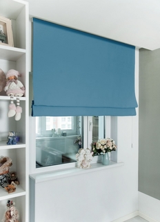 Римские шторы из блэкаута, Моя Штора, цвет Серо-синий