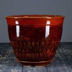 горшок цветочный "Болеро №1" 10 л, 21 × 30 см, 1 сорт, коричневый No Brand