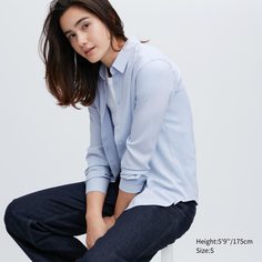 Рубашка женская UNIQLO 455734COL61 синяя S (доставка из-за рубежа)