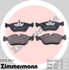 Комплект тормозных колодок, дисковый тормоз ZIMMERMANN 21273.195.1
