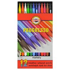 Карандаши цветные Koh-i-Noor Progresso 8756 8756012007PZRU, круглый, 12 цв.