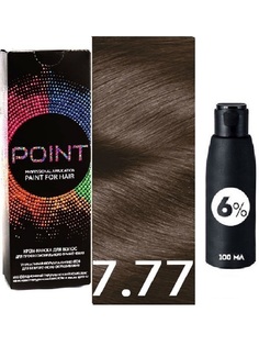 Крем-краска для волос POINT тон 7.77 100мл + 6% оксигент 100мл