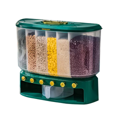 Контейнер Solmax для хранения сыпучих продуктов пищевой органайзер пластик 10 л зеленый
