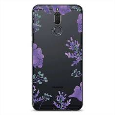 Чехол Awog для Huawei Nova 2i/Mate 10 Lite "Сиреневая цветочная рамка"