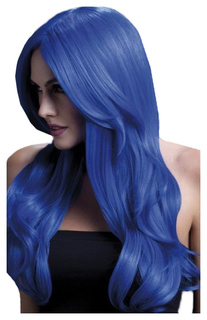 Синий парик с длинной челкой Khloe Fever