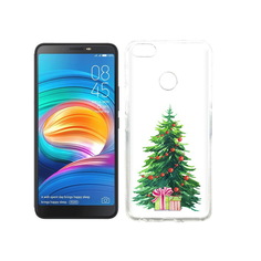 Чехол MyPads Tocco для Tecno Camon X Елка новогодняя с подарками акварель