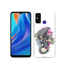 Чехол MyPads Tocco для Tecno Spark Go нарисованный скелет на скейт борде