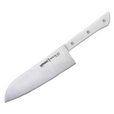 Нож кухонный Samura Harakiri поварской Сантоку для нарезки мяса профессиональный SHR-0095W
