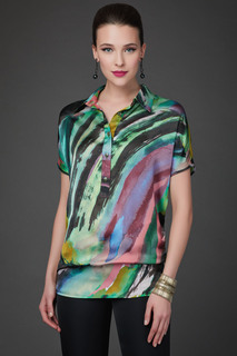 Блуза женская Арт-Деко R-1319 зеленая 46 RU