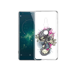 Чехол MyPads Tocco для Sony Xperia XZ2 нарисованный скелет на скейт борде