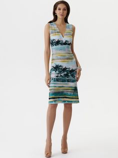 Платье женское Арт-Деко P-864 зеленое 44 RU