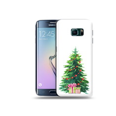 Чехол MyPads Tocco для Samsung Galaxy S6 Edge Елка новогодняя с подарками акварель