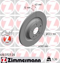 Тормозной диск ZIMMERMANN 610.3727.20