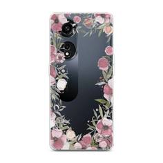 Чехол Awog для Oppo A1 Pro "Розовая цветочная рамка"