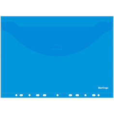 Папка-конверт с перфорацией, А4, 180 мкм, синяя Berlingo