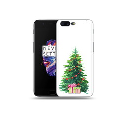 Чехол MyPads Tocco для OnePlus 5 Елка новогодняя с подарками акварель