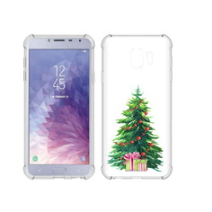 Чехол MyPads Tocco для Samsung Galaxy J4 (2018) Елка новогодняя с подарками акварель