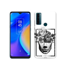 Чехол MyPads Tocco для TCL 20 SE черно белая ваза в абстракции