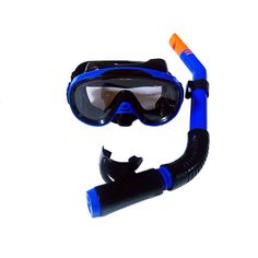 Набор для плавания юниорский маска+трубка ПВХ синий Спортекс E39245-1