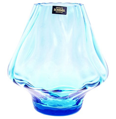 Ваза для цветов Crystalite Bohemia Оптика Без декора 87202S 17 см голубая 157117