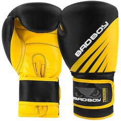 Боксерские перчатки Bad Boy Training Series Impact Boxing Gloves - Black/Yellow 8 унций