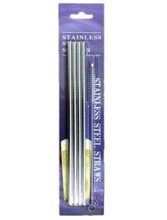 Трубочки для напитков Меркурий металлические с ершиком