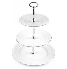 Этажерка 3-ярусная Cmielow "Рококо Платиновый узор" 168127