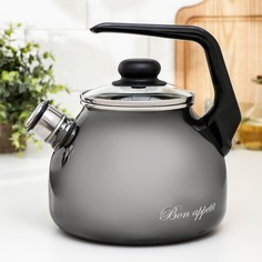 Чайник Bon appetit, 3 л, цвет мокрый асфальт Стальэмаль