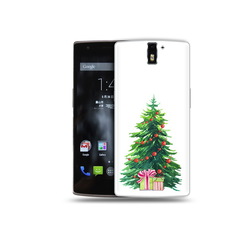 Чехол MyPads Tocco для OnePlus One Елка новогодняя с подарками акварель