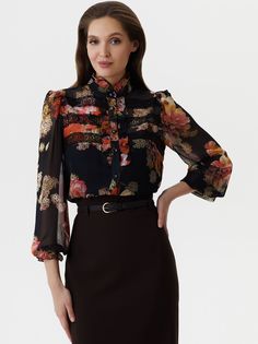 Блуза женская Арт-Деко R-1386 черная 44 RU