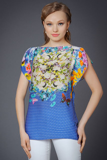 Блуза женская Арт-Деко L-1085 голубая 44 RU