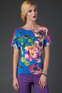 Блуза женская Арт-Деко L-1153 голубая 46 RU