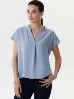 Блуза женская Арт-Деко L-1223 серая 46 RU