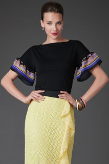 Блуза женская Арт-Деко L-1147 черная 48 RU