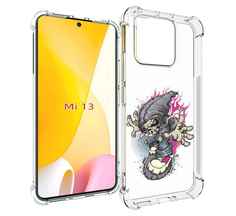 Чехол MyPads нарисованный скелет на скейт борде для Xiaomi 13