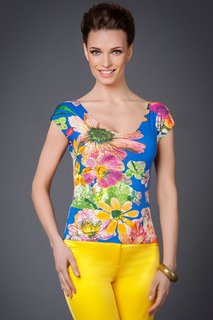 Блуза женская Арт-Деко L-1186 голубая 48 RU