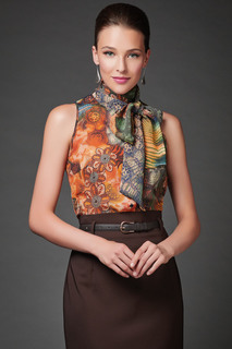 Блуза женская Арт-Деко L-1175 коричневая 50 RU