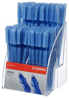 Ручка шариковая STABILO "Galaxy", СИНЯЯ, корпус тонированный с блестками, узел 0,7 мм, лин