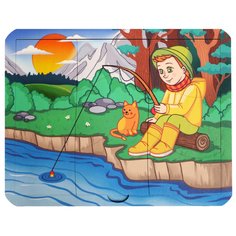 Нескучные игры Двухслойный смарт-пазл Рыболов 8158 с 3 лет