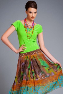 Блуза женская Арт-Деко L-1044 зеленая 48 RU