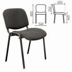 Стул для персонала и посетителей ИЗО, черный каркас, ткань черная, В-14/С-11 No Brand