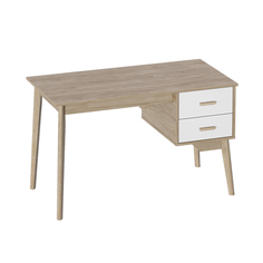 Стол письменный с тумбой Калгари Дуб натуральный светлый / Белый матовый No Brand