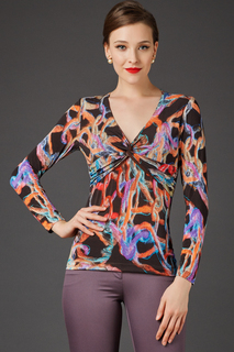 Блуза женская Арт-Деко Z-1045 коричневая 54 RU