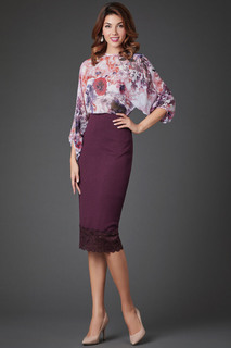 Юбка женская Арт-Деко U-661 бордовая 42 RU