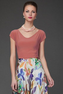 Блуза женская Арт-Деко L-1044 коричневая 50 RU