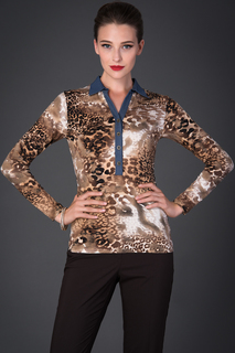 Блуза женская Арт-Деко Z-1066 коричневая 52 RU