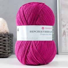 Пряжа "Перспективная" 50% мериносовая шерсть, 50% акрил объёмный 270м/100гр (49-Фуксия) Пехорка