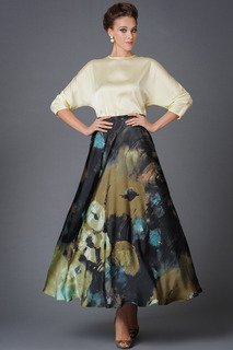 Юбка женская Арт-Деко U-533 хаки 42 RU